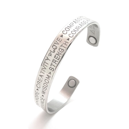 Virtues in Silver Bracelet w/Magnets #792 - Click Image to Close